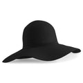 Black - Front - Beechfield Womens-Ladies Marbella Wide-brimmed Sun Hat