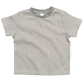 White-Heather Grey Melange - Front - Babybugz Baby Stripy T-Shirt