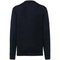 Black - Back - Russell Collection Mens V-neck Knitted Cardigan