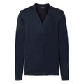 French Navy - Front - Russell Collection Mens V-neck Knitted Cardigan