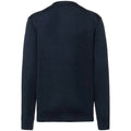 French Navy - Back - Russell Collection Mens V-neck Knitted Cardigan