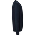 French Navy - Side - Russell Collection Mens V-neck Knitted Cardigan