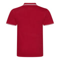Red- White - Back - AWDis Mens Stretch Tipped Polo Shirt