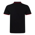 Black-Red - Back - AWDis Mens Stretch Tipped Polo Shirt