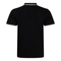Black-White - Back - AWDis Mens Stretch Tipped Polo Shirt