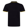 Black-Yellow - Back - AWDis Mens Stretch Tipped Polo Shirt