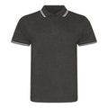 Charcoal- White - Front - AWDis Mens Stretch Tipped Polo Shirt