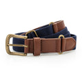 Navy - Front - Asquith & Fox Mens Faux Leather And Canvas Belt