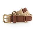 Khaki - Front - Asquith & Fox Mens Faux Leather And Canvas Belt