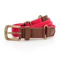 Cherry Red - Front - Asquith & Fox Mens Faux Leather And Canvas Belt