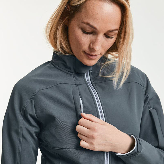Iron Grey - Back - Russell Women-Ladies Bionic Softshell Jacket