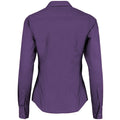 Purple - Back - Kustom Kit Womens-Ladies Long Sleeve Poplin Shirt
