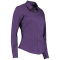 Purple - Side - Kustom Kit Womens-Ladies Long Sleeve Poplin Shirt