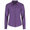 Purple - Front - Kustom Kit Womens-Ladies Long Sleeve Poplin Shirt