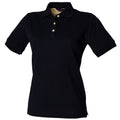 Navy - Front - Henbury Womens-Ladies Classic Polo Shirt