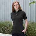 Black - Back - Henbury Womens-Ladies Classic Polo Shirt