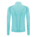 Turquoise - Back - TriDri Womens-Ladies Seamless 3D Fit Multi Sport Performance Zip Top