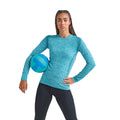 Turquoise - Side - TriDri Womens-Ladies Seamless 3D Fit Multi Sport Performance Zip Top