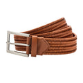 Tan - Front - Asquith & Fox Mens Leather Braid Belt