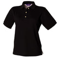 Black - Front - Henbury Womens-Ladies Classic Polo Shirt