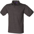 Charcoal - Front - Henbury Mens Short Sleeved 65-35 Pique Polo Shirt