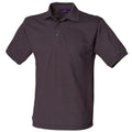 Dark Grey - Front - Henbury Mens Short Sleeved 65-35 Pique Polo Shirt