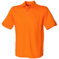 Orange - Front - Henbury Mens Short Sleeved 65-35 Pique Polo Shirt