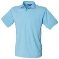 Sky - Front - Henbury Mens Short Sleeved 65-35 Pique Polo Shirt