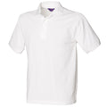 White - Front - Henbury Mens Short Sleeved 65-35 Pique Polo Shirt