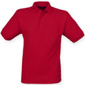 Vintage Red - Front - Henbury Mens Short Sleeved 65-35 Pique Polo Shirt