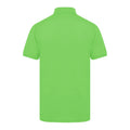 Bright Lime - Back - Henbury Mens Short Sleeved 65-35 Pique Polo Shirt