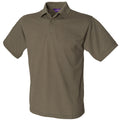 Olive - Front - Henbury Mens Short Sleeved 65-35 Pique Polo Shirt