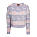 Pink-Purple - Front - Christmas Shop Womens-Ladies Boxy Nordic Jumper