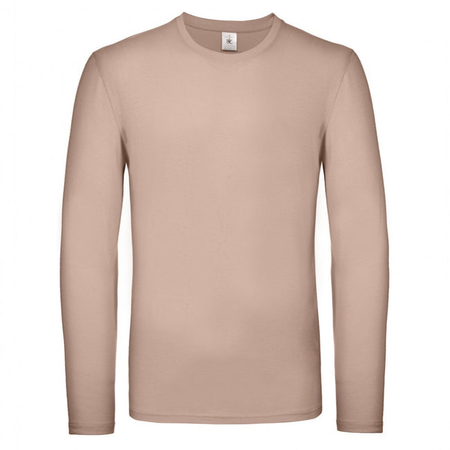 Millennial Pink - Front - B&C Mens #E150 Long Sleeve T-Shirt