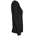 Black - Side - B&C Womens-Ladies #E150 Long Sleeve T-Shirt