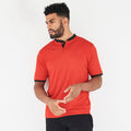 Fire Red-Jet Black - Back - AWDis Just Cool Mens Stand Collar Sports Polo