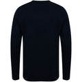 Black - Back - Henbury Mens 12 Gauge Fine Knit V-Neck Jumper - Sweatshirt