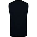 Black - Back - Henbury Mens Sleeveless 12 Gauge V-Neck Fine Knit Jumper