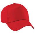 Classic Red - Front - Beechfield Unisex Plain Original 5 Panel Baseball Cap (Pack of 2)