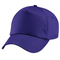Purple - Back - Beechfield Unisex Plain Original 5 Panel Baseball Cap (Pack of 2)