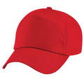 Classic Red - Back - Beechfield Unisex Plain Original 5 Panel Baseball Cap (Pack of 2)
