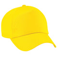 Yellow - Front - Beechfield Unisex Plain Original 5 Panel Baseball Cap (Pack of 2)