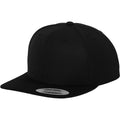 Black-Black - Front - Yupoong Mens The Classic Premium Snapback Cap (Pack of 2)