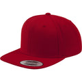 Red-Red - Front - Yupoong Mens The Classic Premium Snapback Cap (Pack of 2)