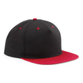 Black- Classic Red - Front - Beechfield Unisex 5 Panel Contrast Snapback Cap (Pack of 2)