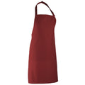 Burgundy - Back - Premier Colours Bib Apron - Workwear (Pack of 2)