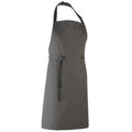 Dark Grey - Back - Premier Colours Bib Apron - Workwear (Pack of 2)