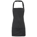Black - Front - Premier Colours 2-in-1 Apron - Workwear (Pack of 2)