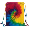 Reactive Rainbow - Front - Colortone Tie Dye Sports Drawstring Tote Bag (Pack Of 2)