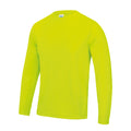 Electric Yellow - Front - AWDis Just Cool Mens Long Sleeve Cool Sports Performance Plain T-Shirt